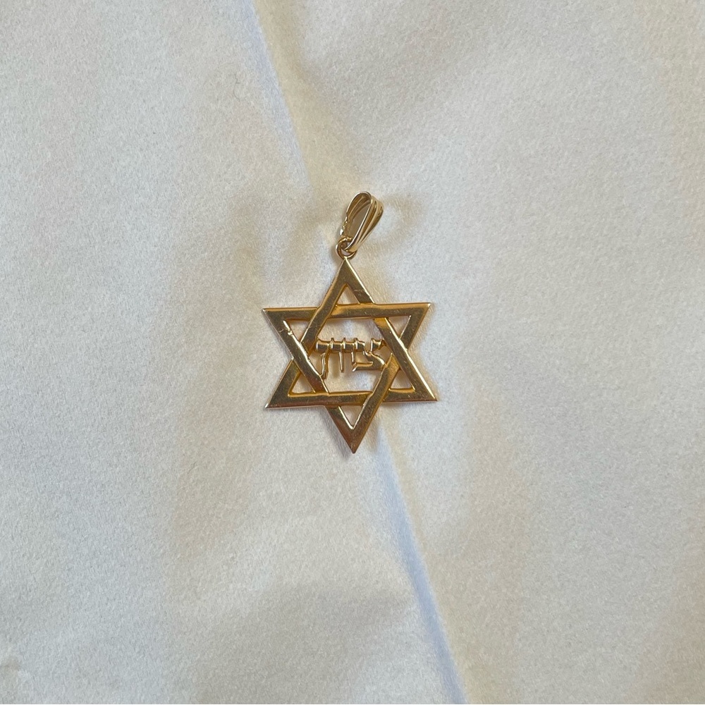 Solid 10k Gold Star of David Pendant